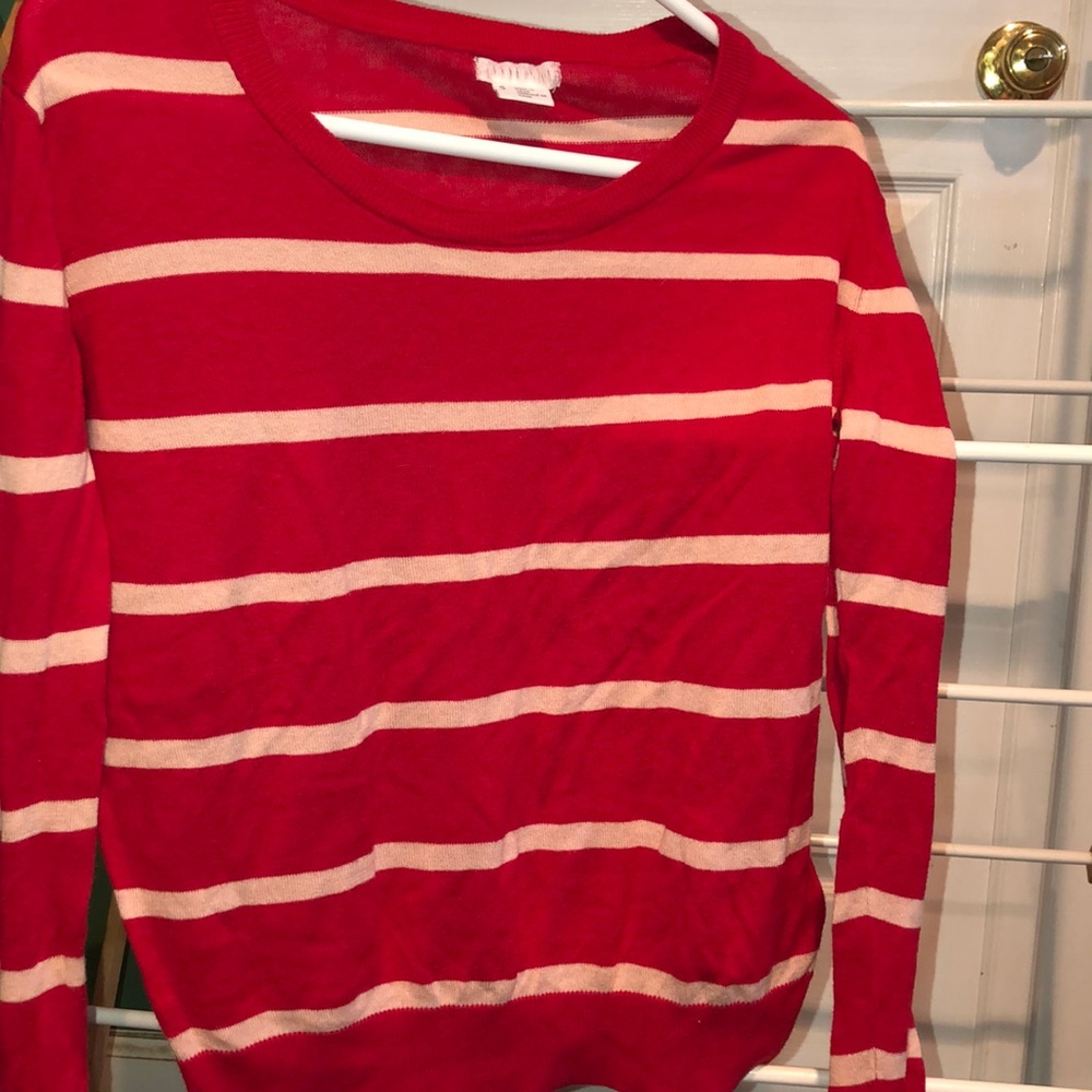 Strip crew neck sweater